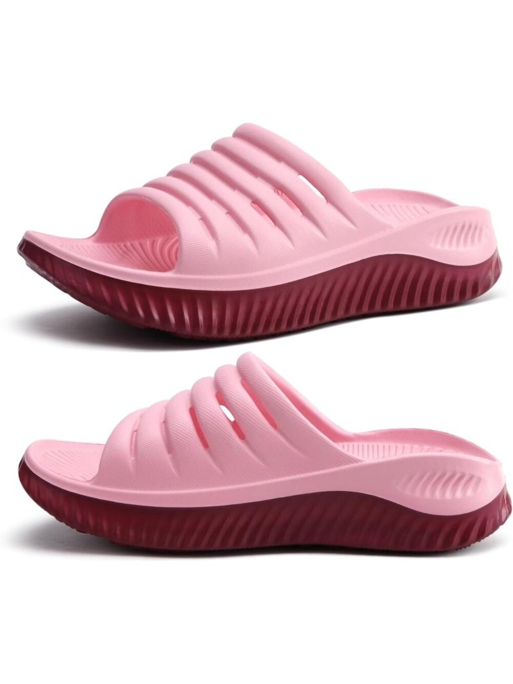 🆕 Women's Light Pink Sandals With Comfortable Arch Support Sport Slides Casual